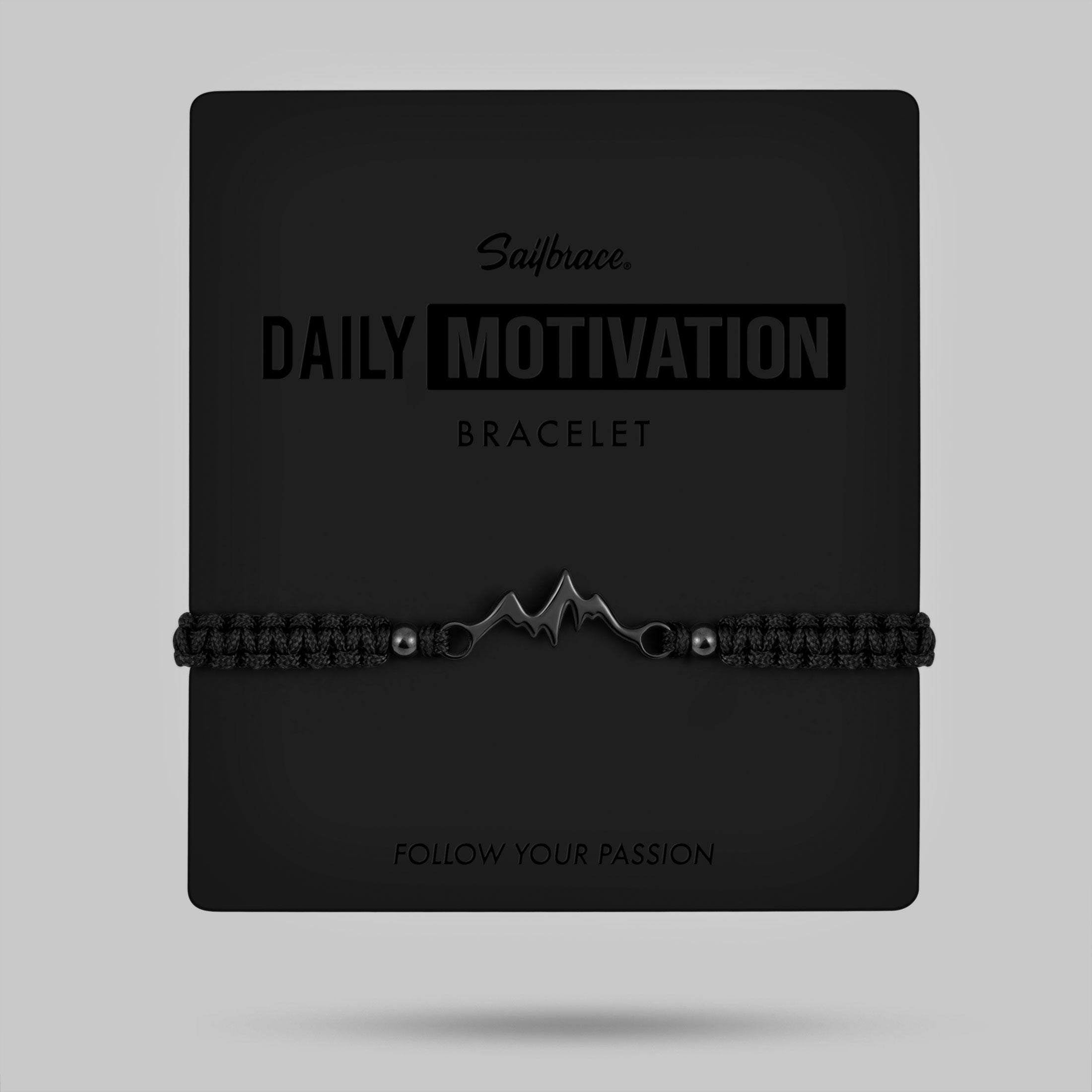 Bracelet tressé montagne tout noir