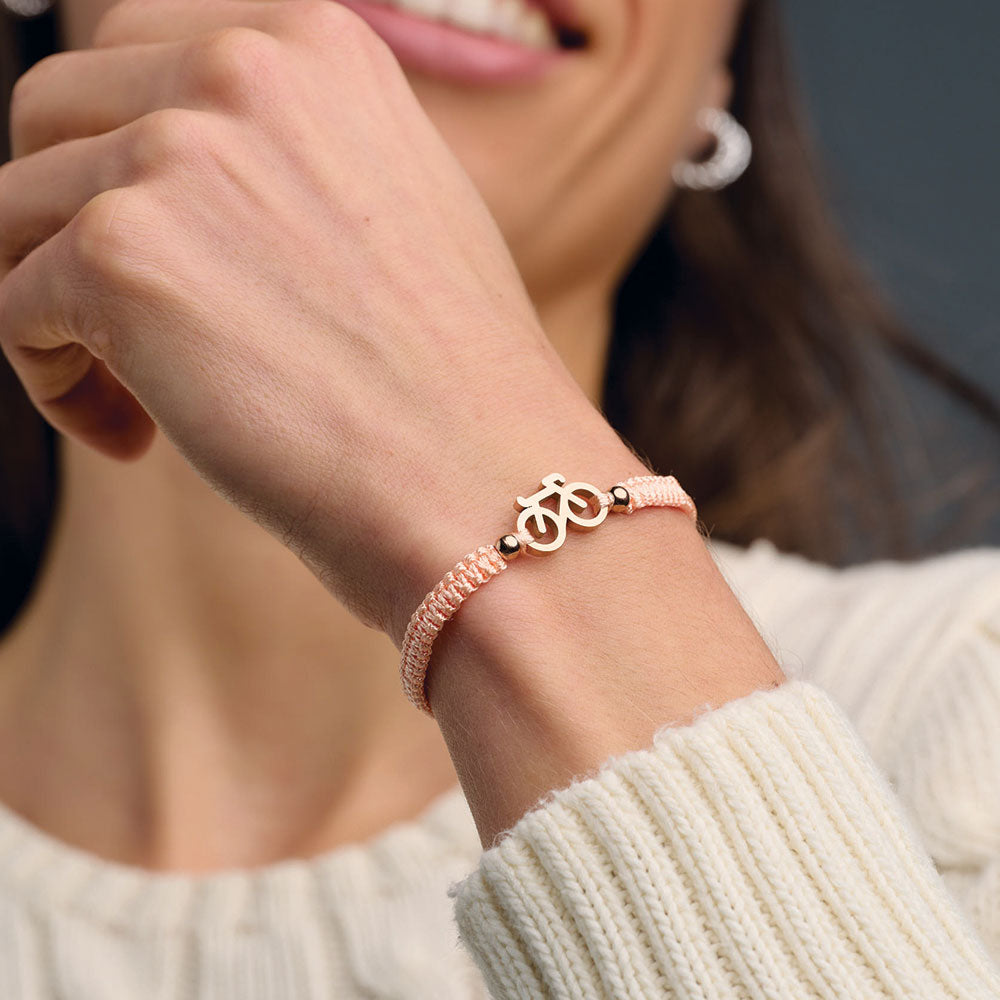 Rose Bike Nude Braided Bracelet