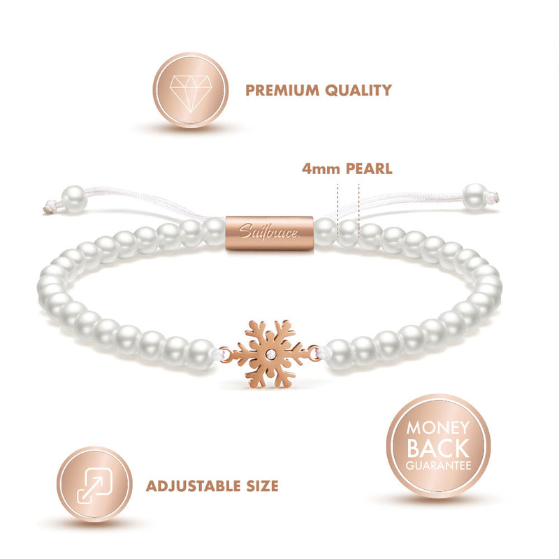 Pearl Frozen Snowflake Bracelet