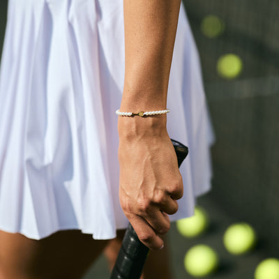 Pearl Gold Tennis Chain Bracelet