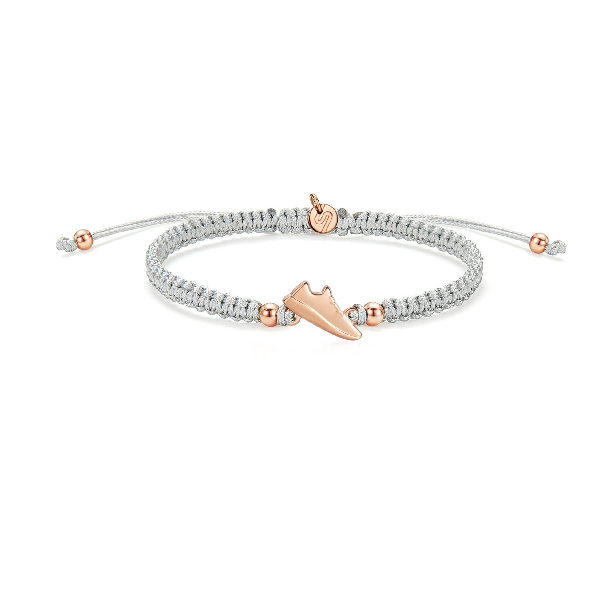 Rose Runner Grey Braided Bracelet