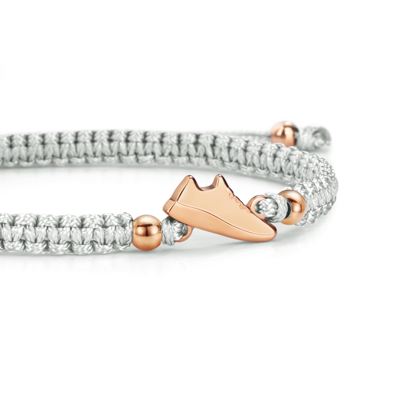 Rose Runner Grey Braided Bracelet