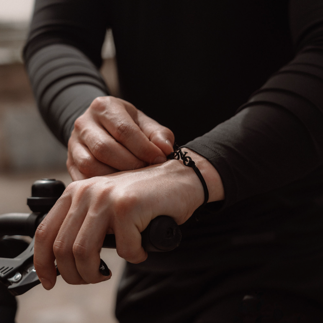 Black Road Bike Bracelet