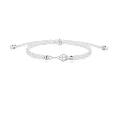 Silver Tennis White Braided zapestnica