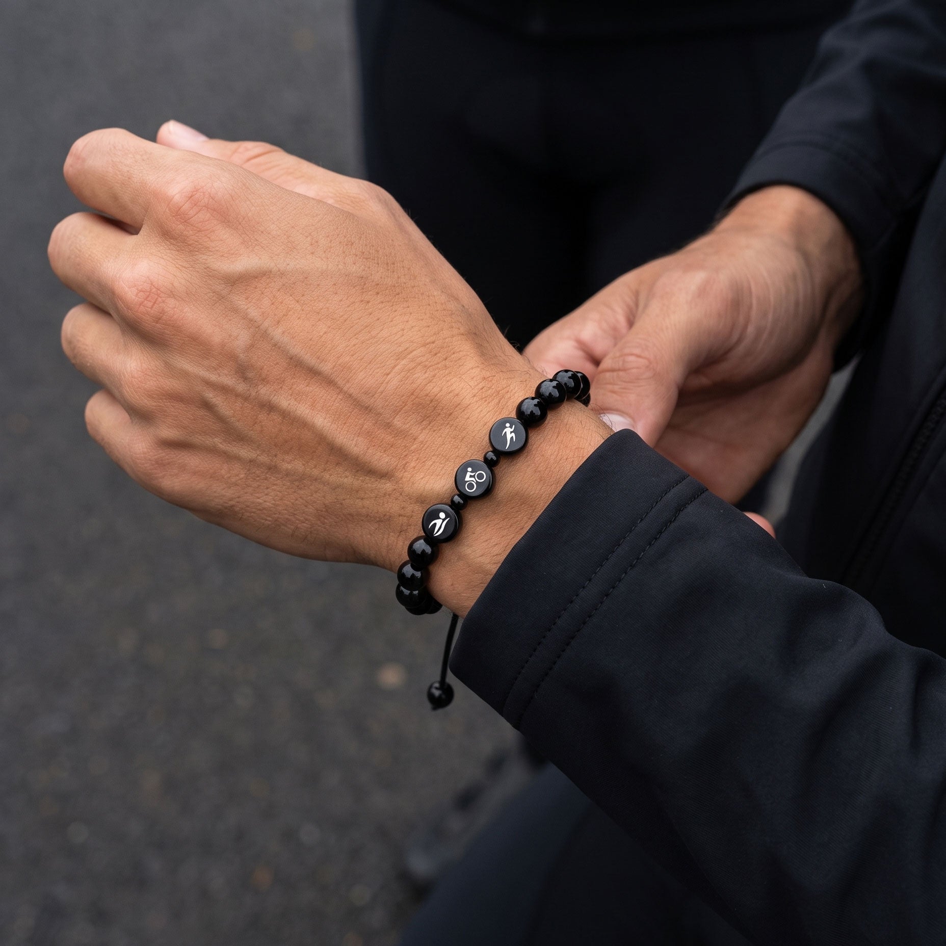 Triathlon Black ID Armband