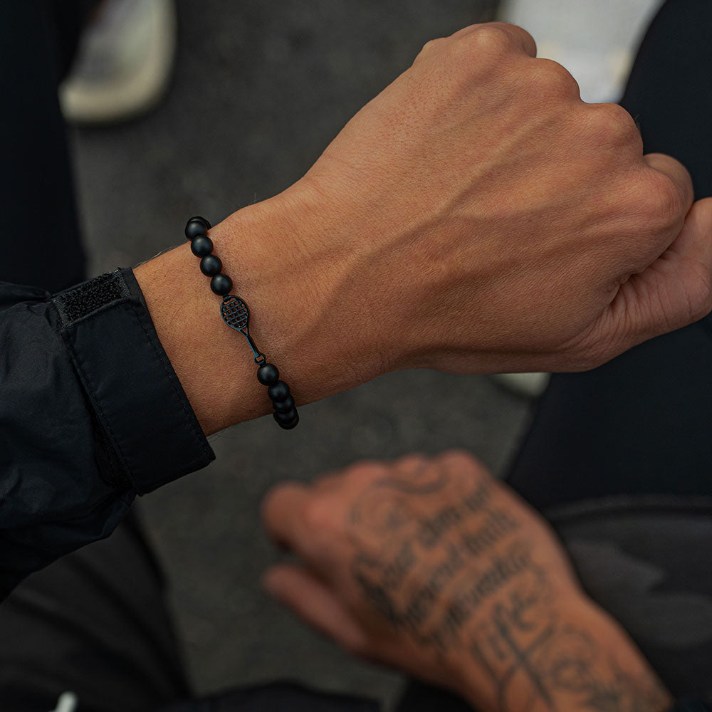 Black Tennis Beaded zapestnica