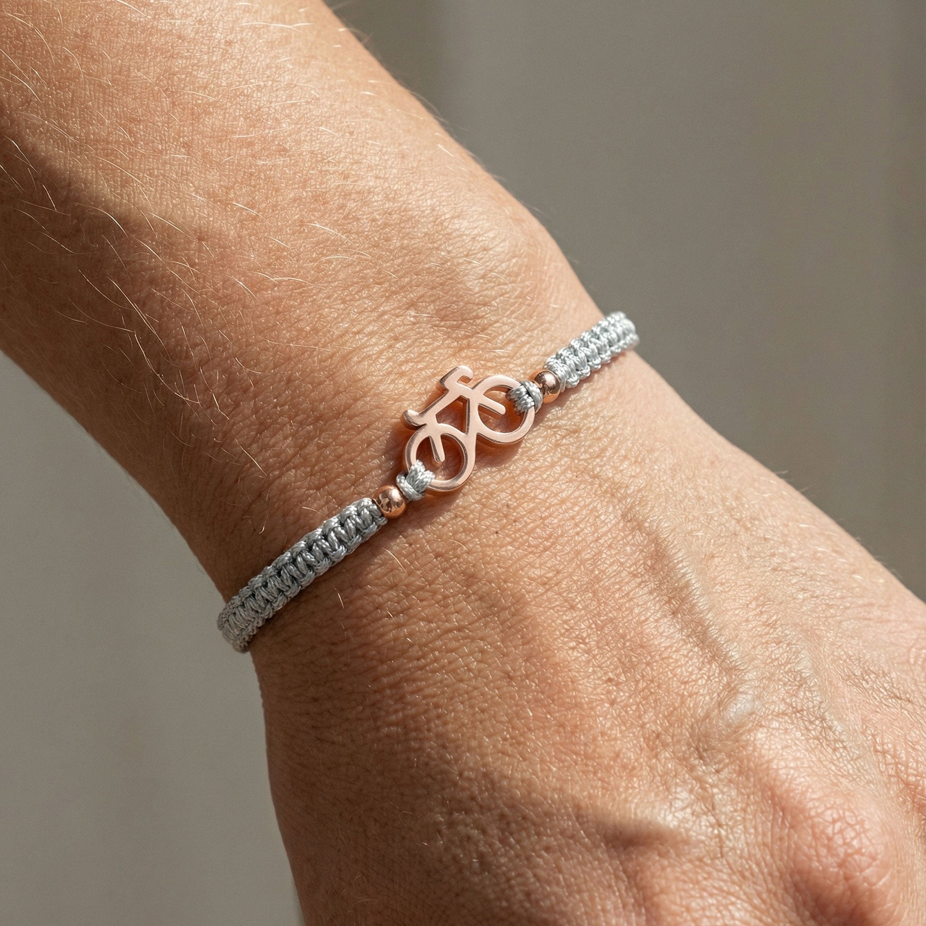 Rose Bike Grey Braided Armband