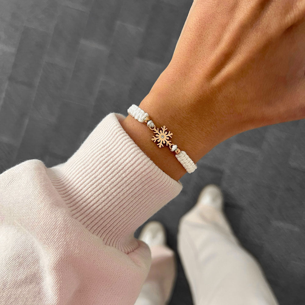 Gefrorenes Schneeflocken Geflochtenes Armband