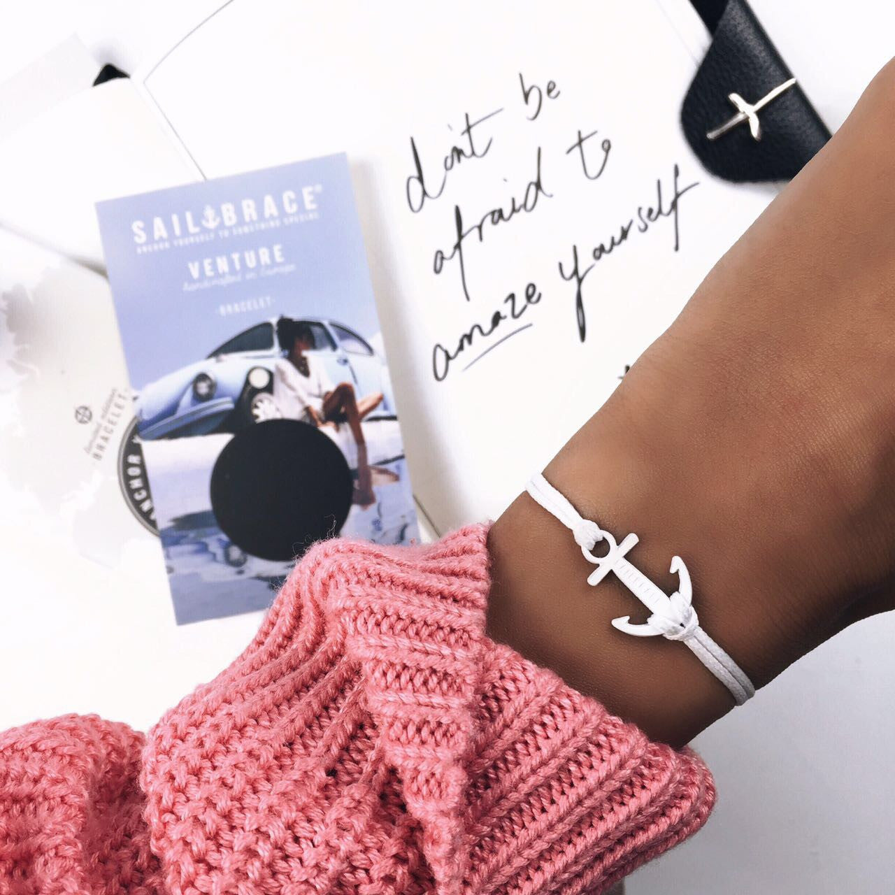 White Venture Anchor Bracelet