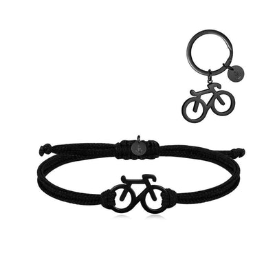 Confezione bracciale e portachiavi Black Bike
