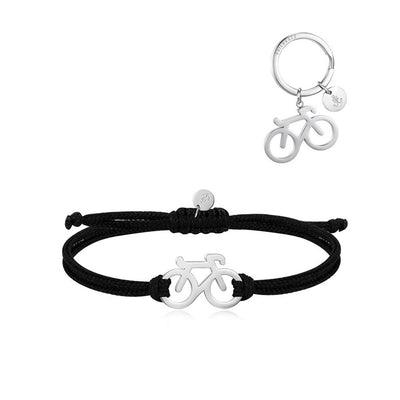 Silver Bike Bracelet/Keychain Pack