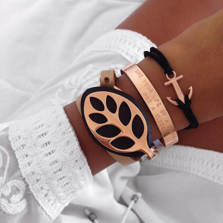 Rose Gold Black Anchor Armband Inspiration für Damen